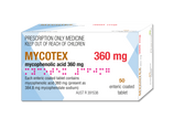 MYCOTEX mycophenolic acid 360mg x 120 enteric-coated tablet blister pack