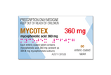 MYCOTEX mycophenolic acid 360mg x 120 enteric-coated tablet blister pack