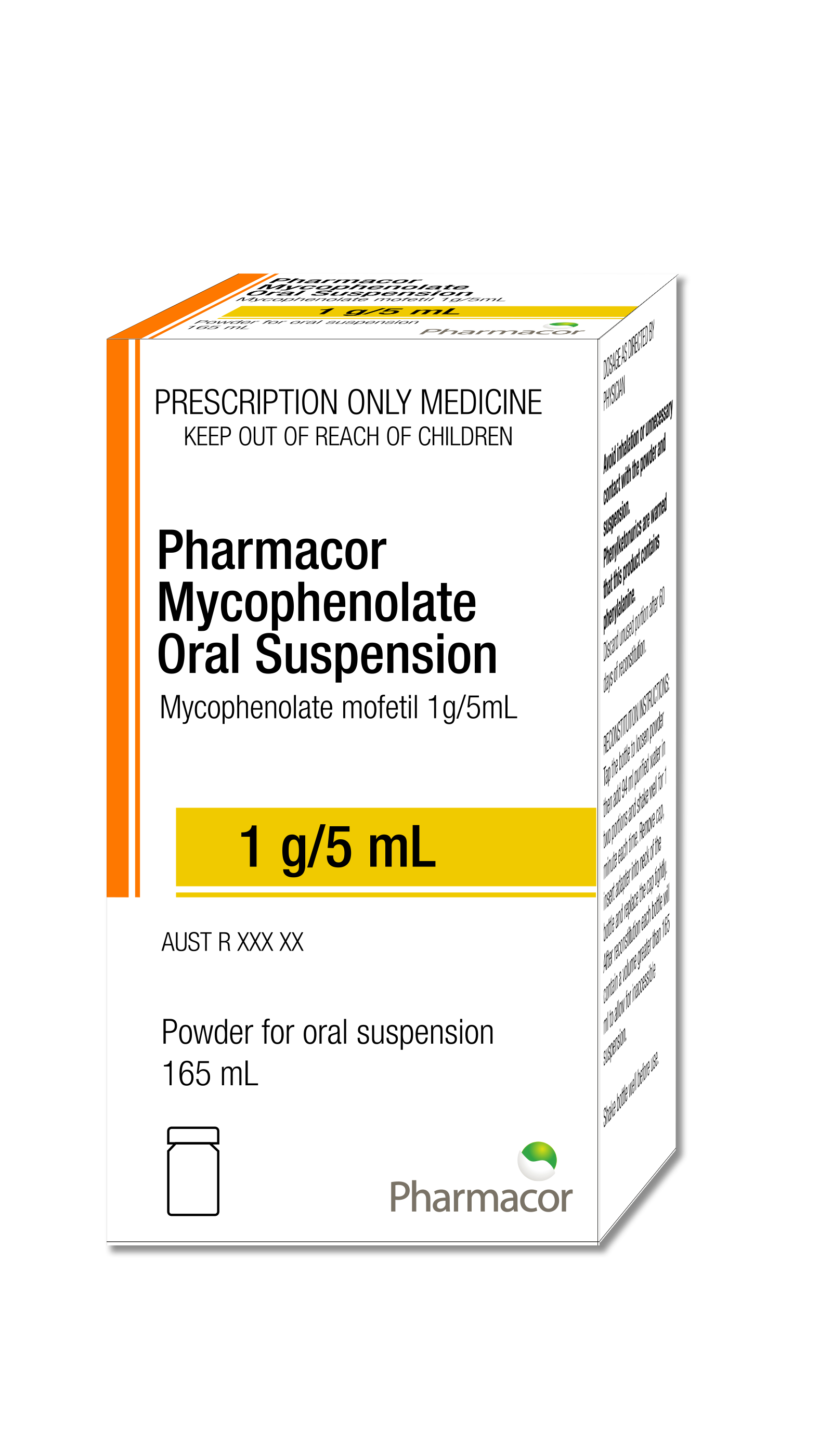 Pharmacor Mycophenolate Oral Suspension x 1 (1 unit – 165mL)
